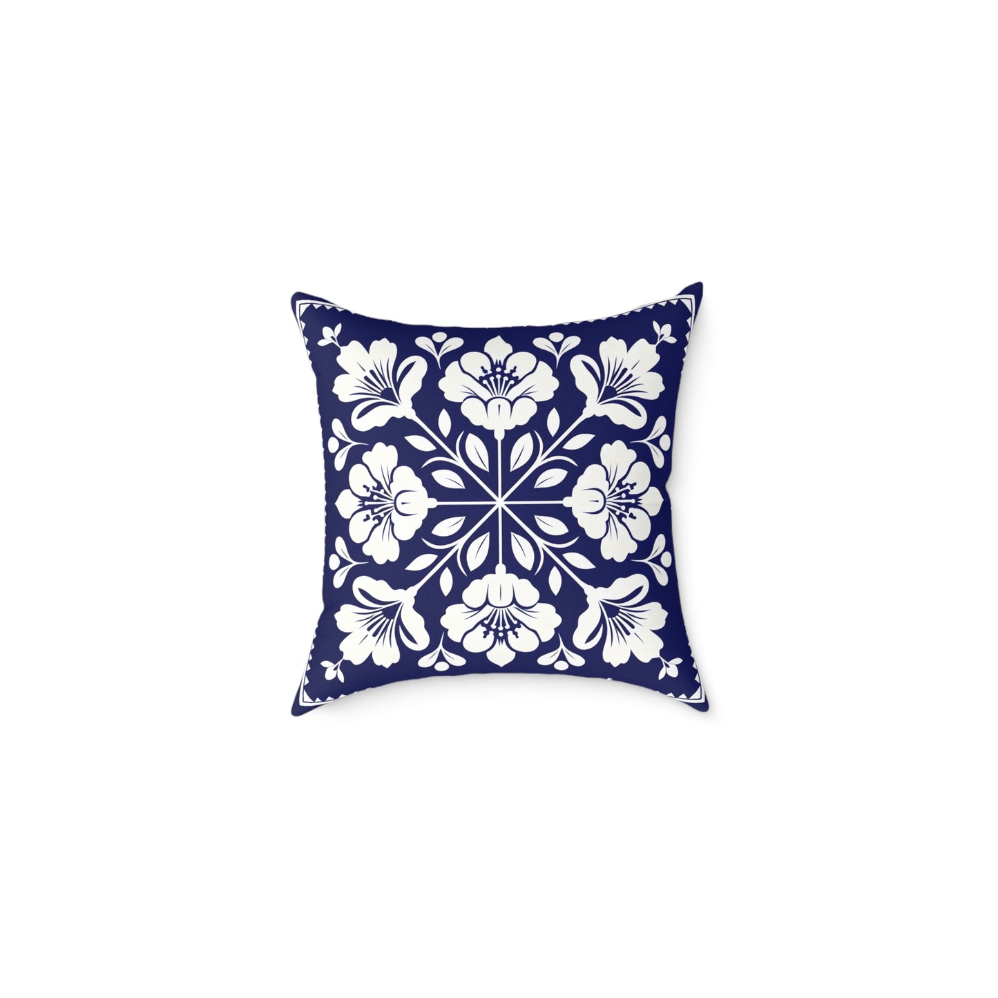 Elegant Floral Pattern Square Poly Canvas Pillow