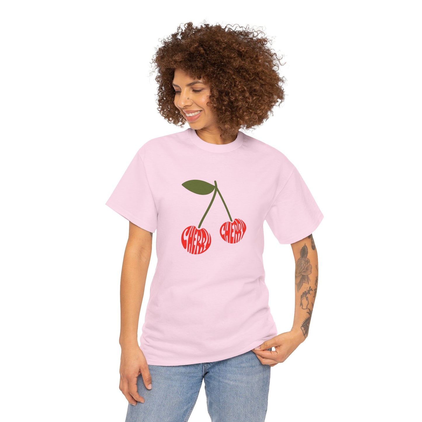 Cherry Print Unisex Tee, Cute Graphic