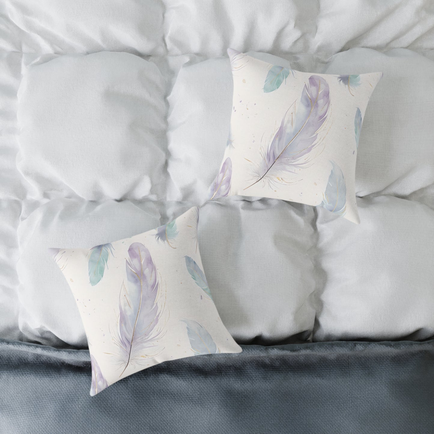 Soft Feather Square Throw Pillow