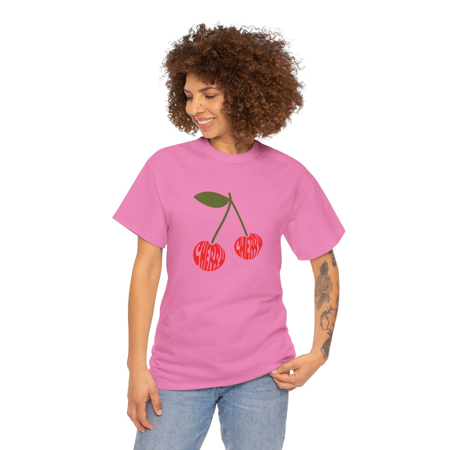 Cherry Print Unisex Tee, Cute Graphic
