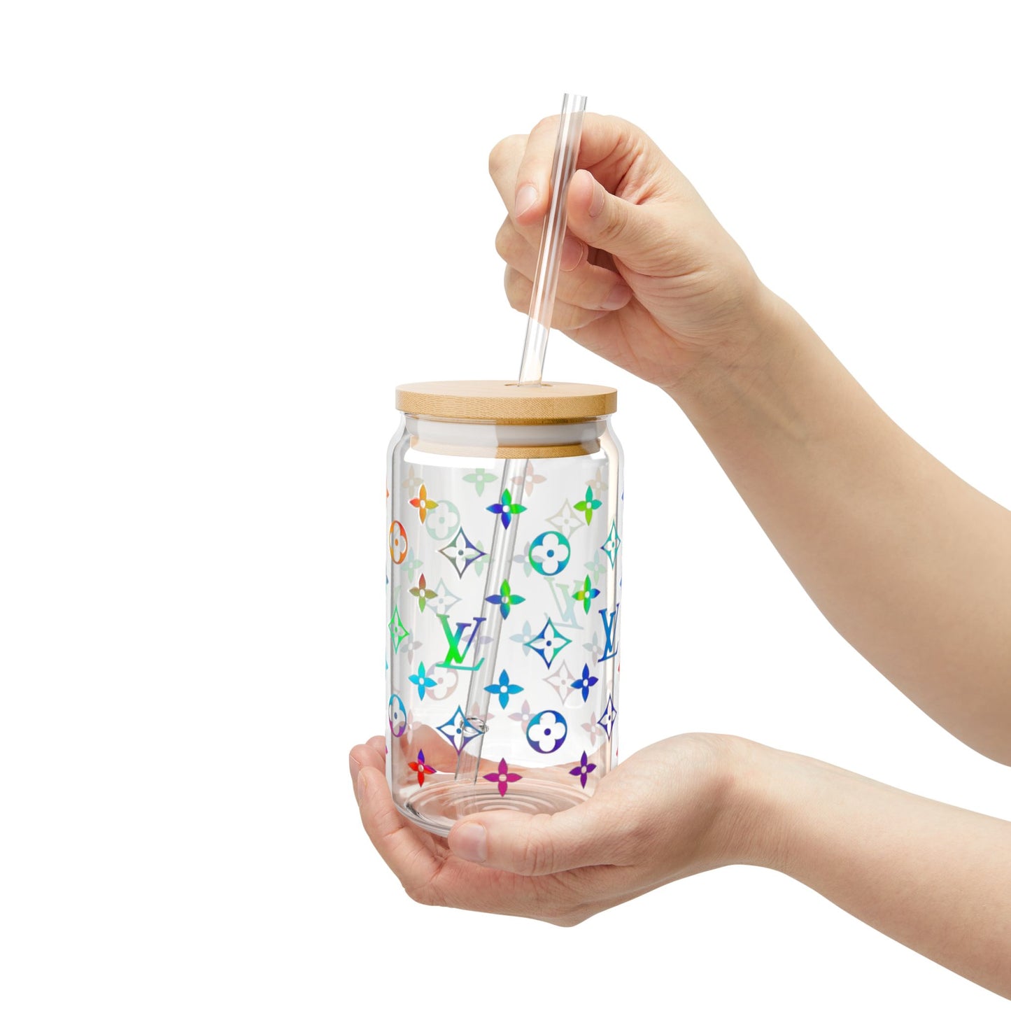 Luxury Rainbow Sipper Glass