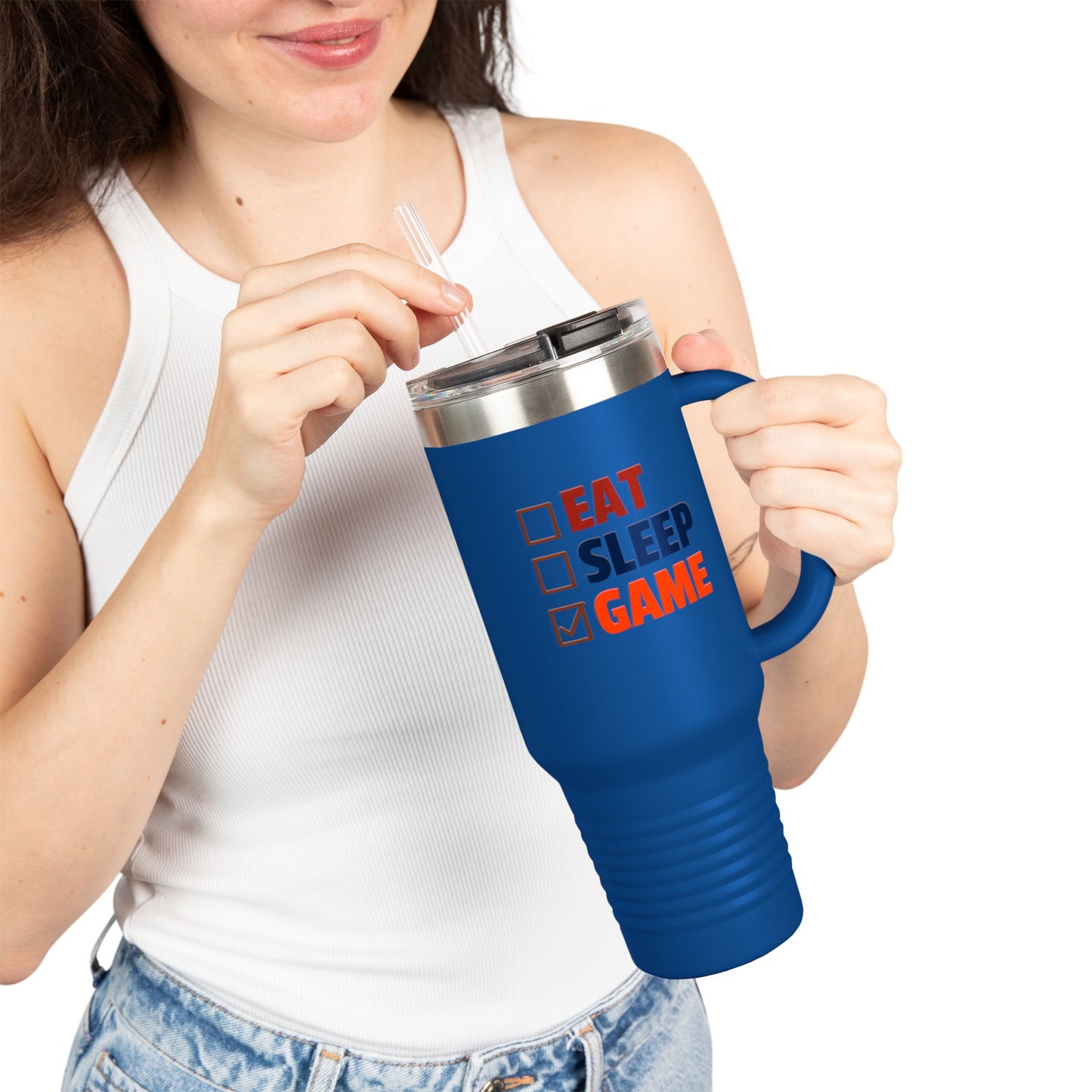 Insulated Travel Mug, 40oz - Eat Sleep Game