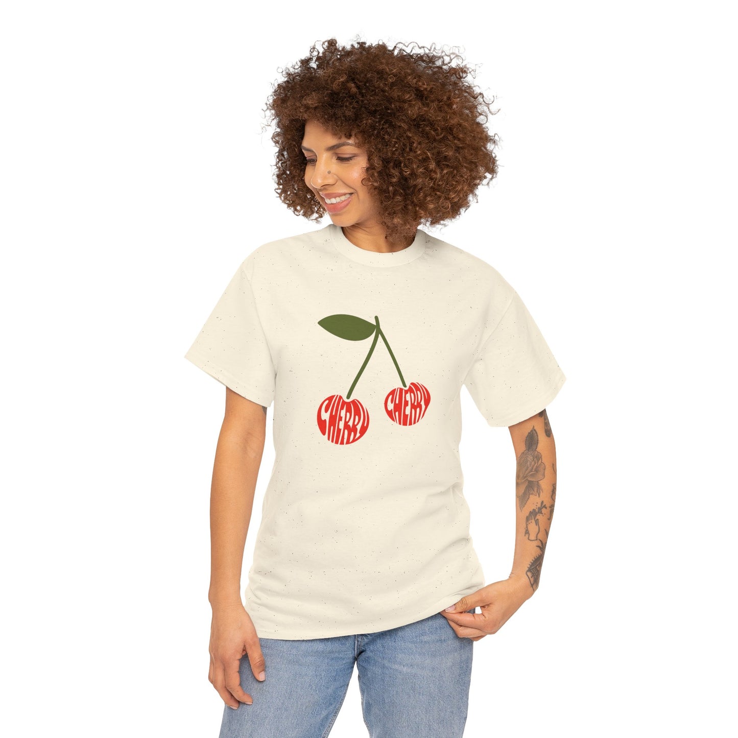 Cherry Print Unisex Tee, Cute Graphic