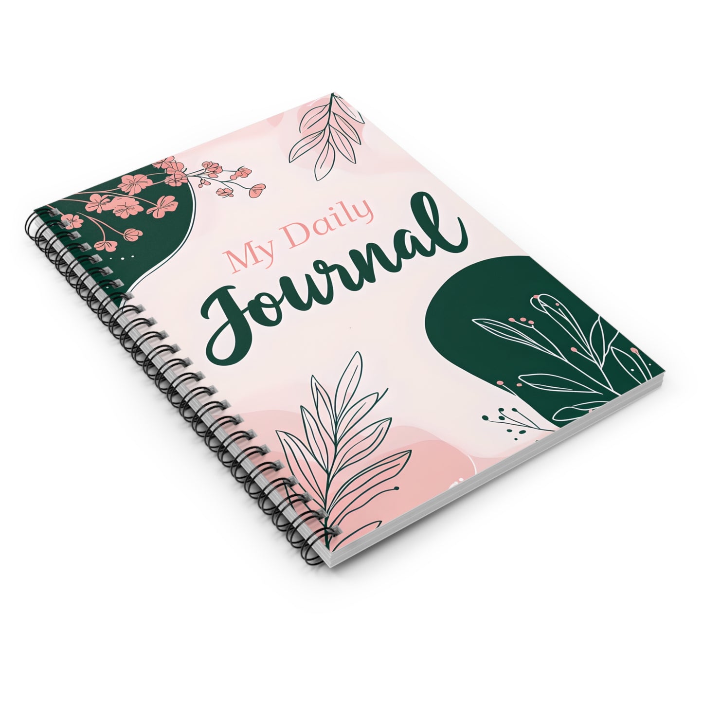 Floral Daily Journal - Personalized Spiral Notebook for Girls
