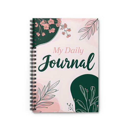 Floral Daily Journal - Personalized Spiral Notebook for Girls