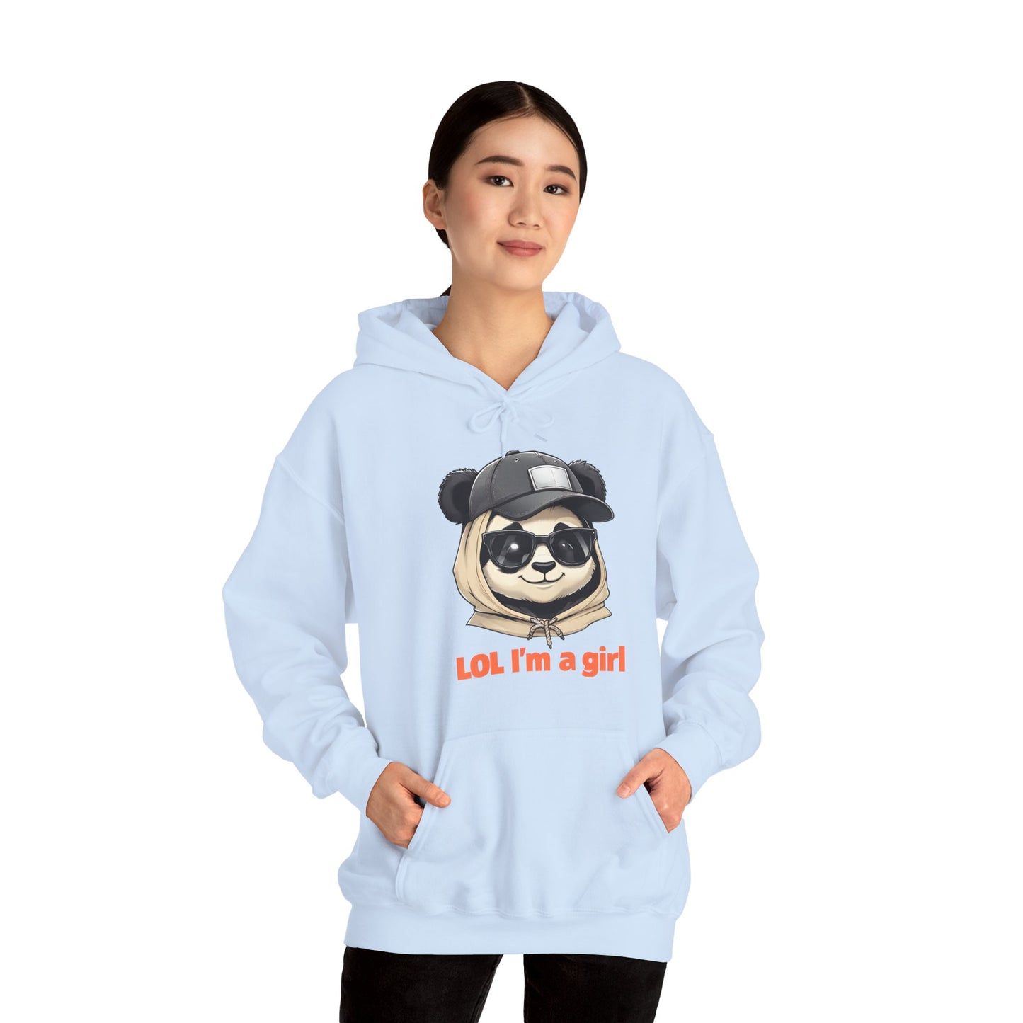 LOL I'm a Girl Panda Hoodie, Cute Sweatshirt