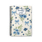 Blue Floral Monthly Goals Spiral Notebook