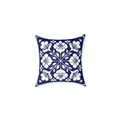 Elegant Floral Pattern Square Poly Canvas Pillow