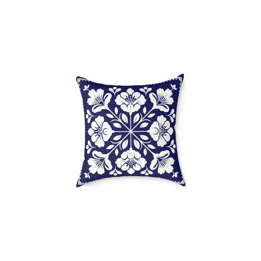 Elegant Floral Pattern Square Poly Canvas Pillow