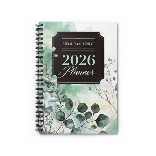 Floral Planner Notebook, Dream Plan Achieve