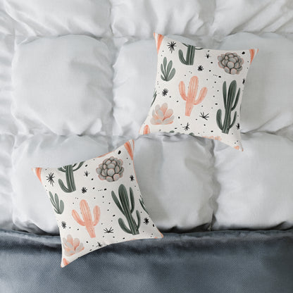Desert Flora Square Pillow | Boho Home Décor