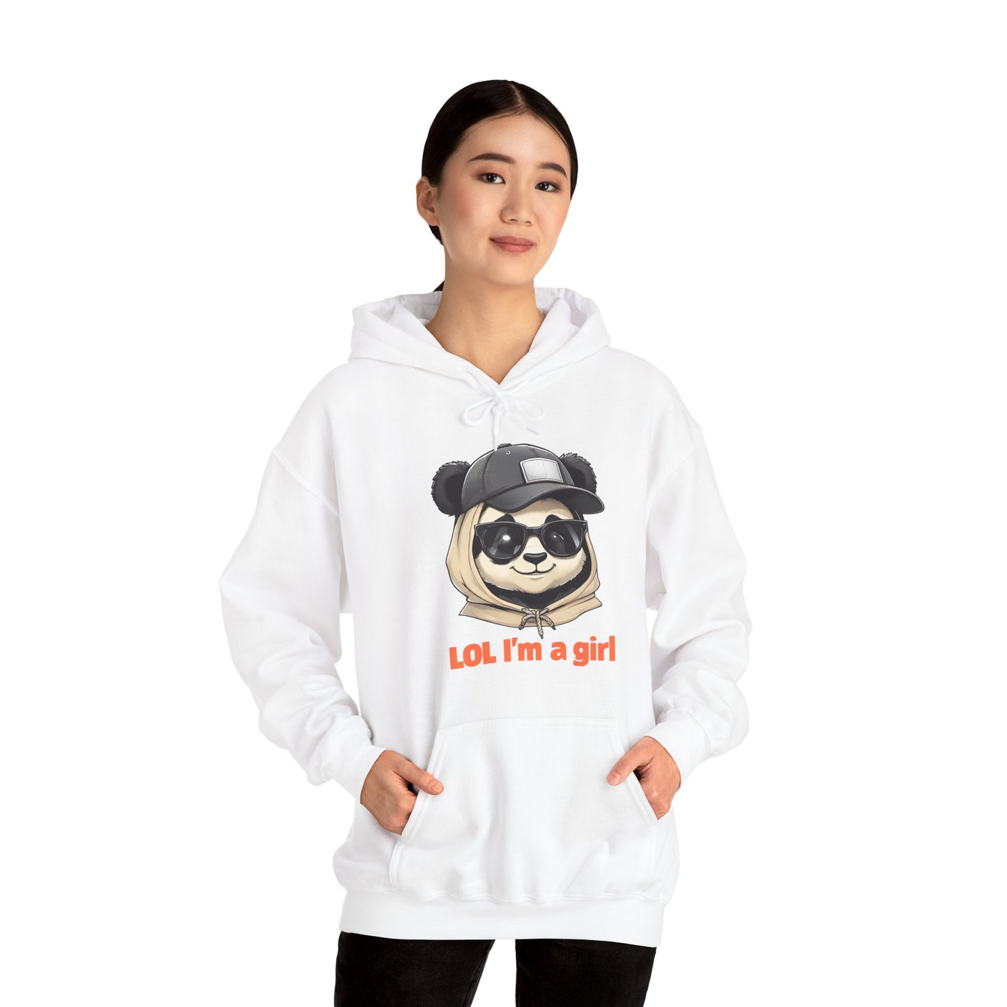 LOL I'm a Girl Panda Hoodie, Cute Sweatshirt