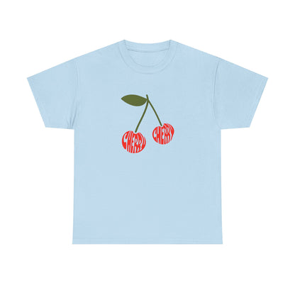 Cherry Print Unisex Tee, Cute Graphic
