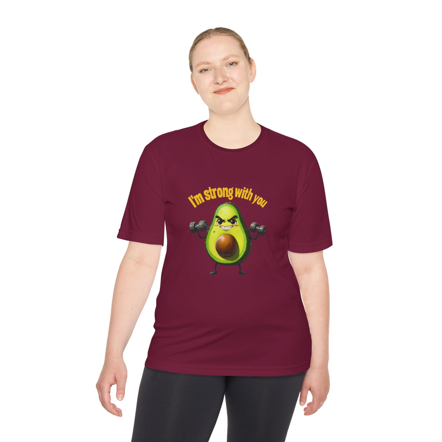 Strong Avocado Moisture Wicking Tee, Fitness Shirt