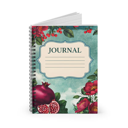 Floral Spiral Journal - Beautiful Ruled Notebook for Writing