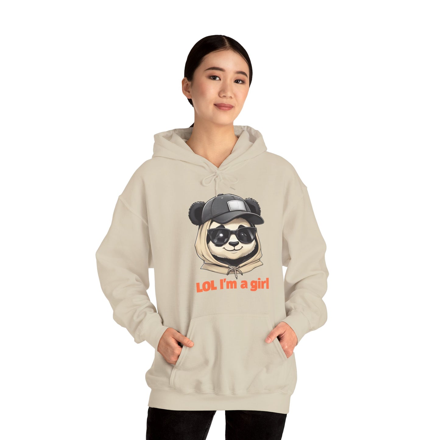 LOL I'm a Girl Panda Hoodie, Cute Sweatshirt