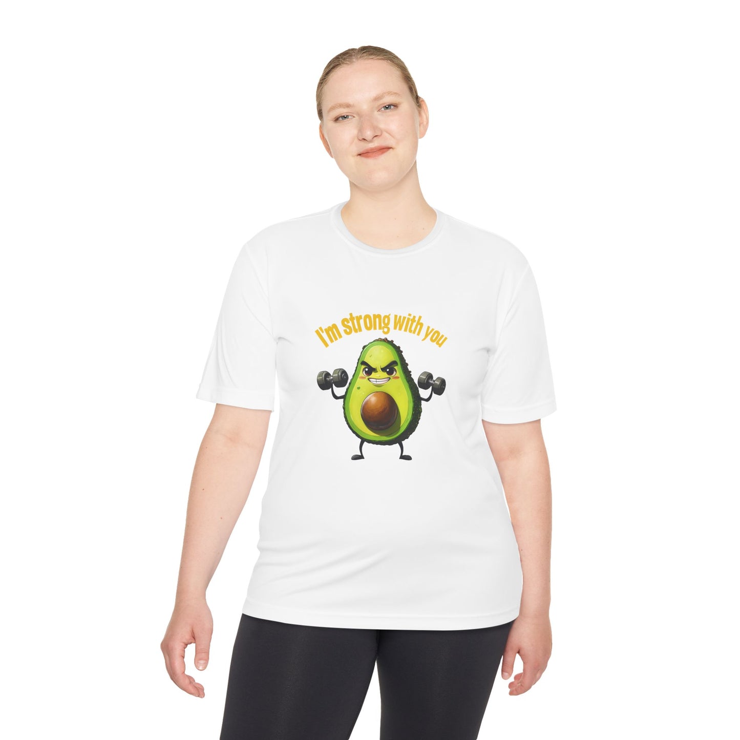 Strong Avocado Moisture Wicking Tee, Fitness Shirt