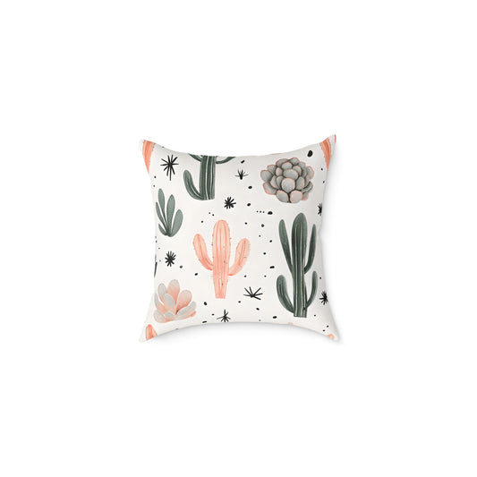 Desert Flora Square Pillow | Boho Home Décor