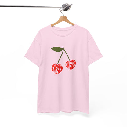 Cherry Print Unisex Tee, Cute Graphic