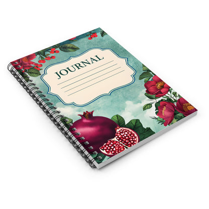 Floral Spiral Journal - Beautiful Ruled Notebook for Writing