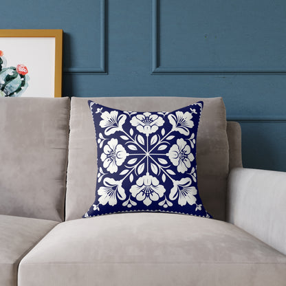 Elegant Floral Pattern Square Poly Canvas Pillow