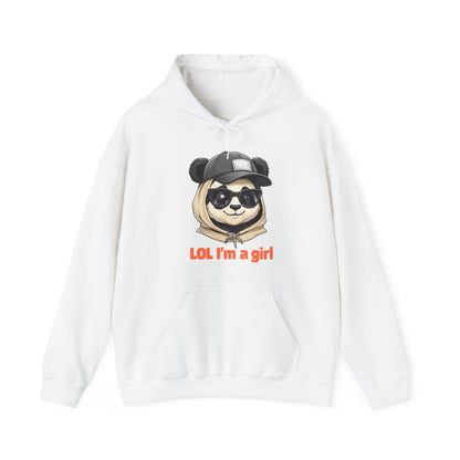 LOL I'm a Girl Panda Hoodie, Cute Sweatshirt