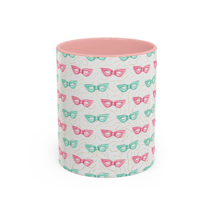 Colorful Glasses Accent Coffee Mug