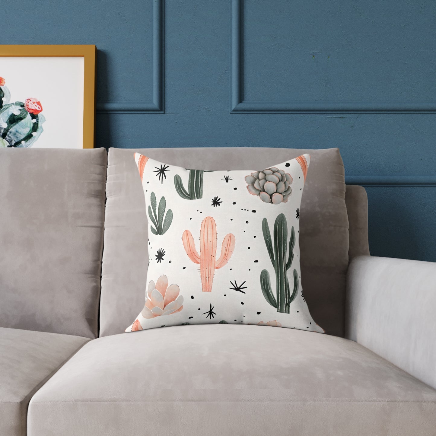 Desert Flora Square Pillow | Boho Home Décor