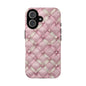 Pink Textured Phone Case with Pearls