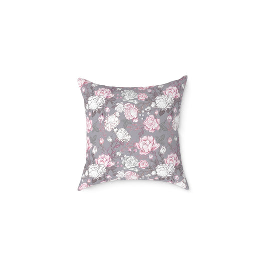 Elegant Floral Square Pillow