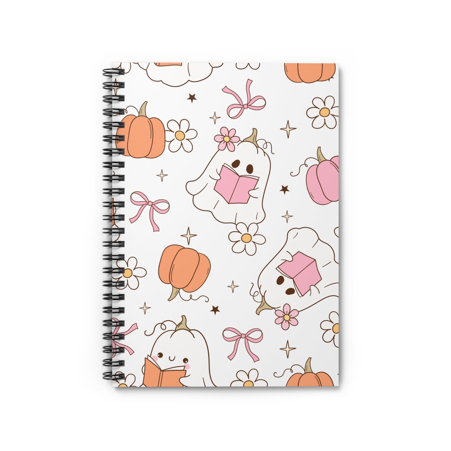 Cute Ghost Pumpkin Spiral Notebook