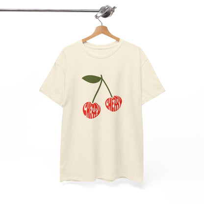 Cherry Print Unisex Tee, Cute Graphic
