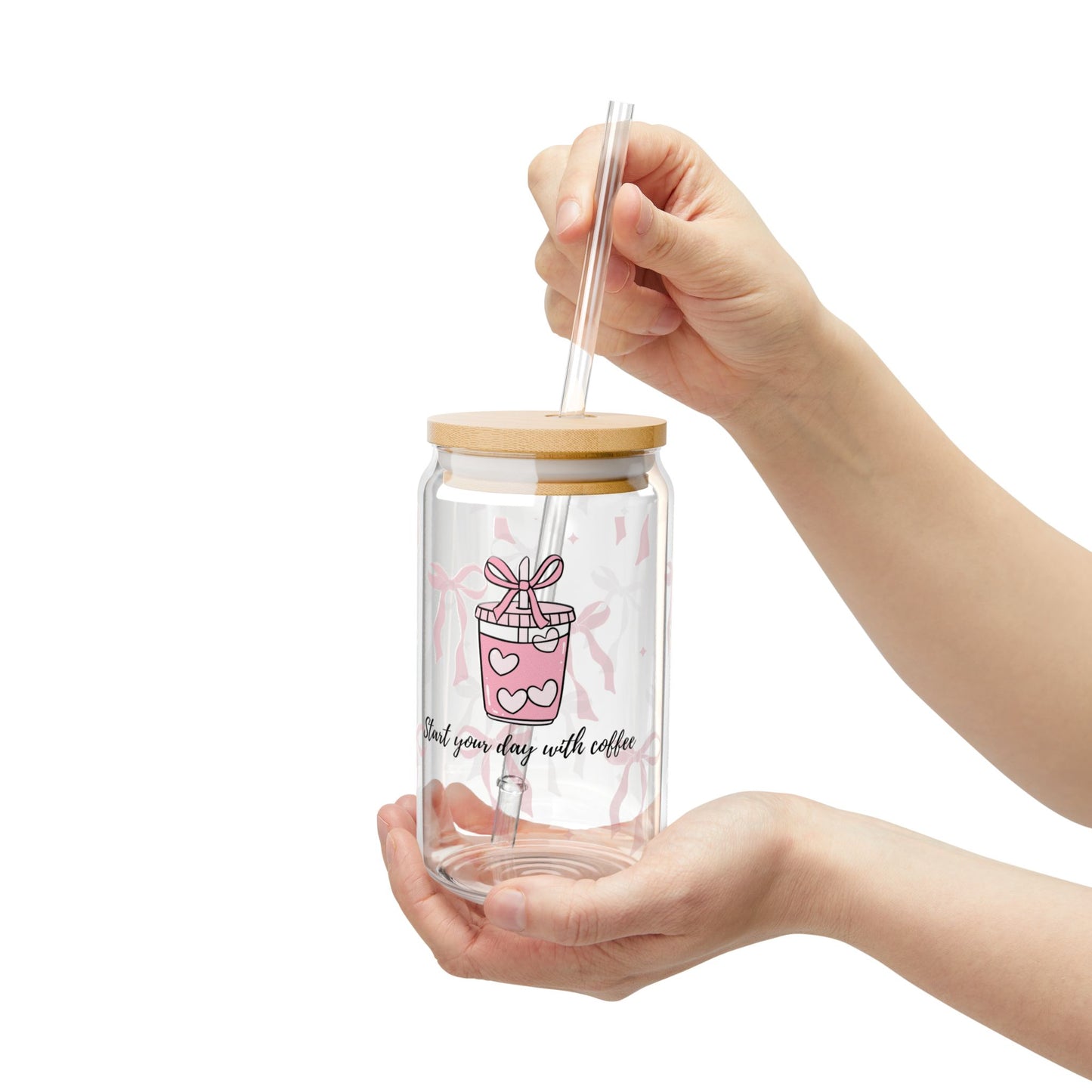 Cute Sipper Glass with Straw