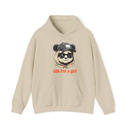LOL I'm a Girl Panda Hoodie, Cute Sweatshirt