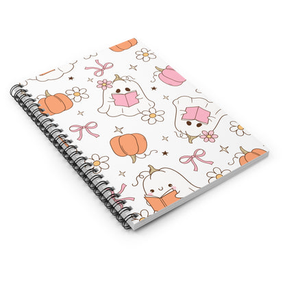 Cute Ghost Pumpkin Spiral Notebook