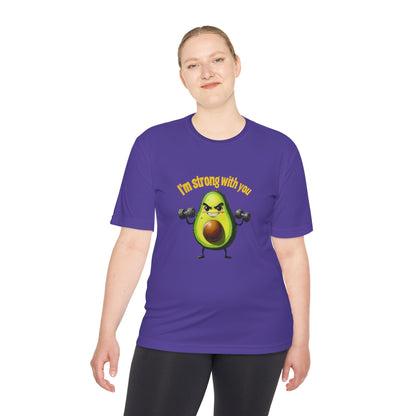 Strong Avocado Moisture Wicking Tee, Fitness Shirt