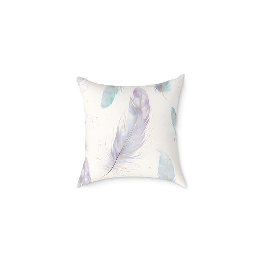 Soft Feather Square Throw Pillow