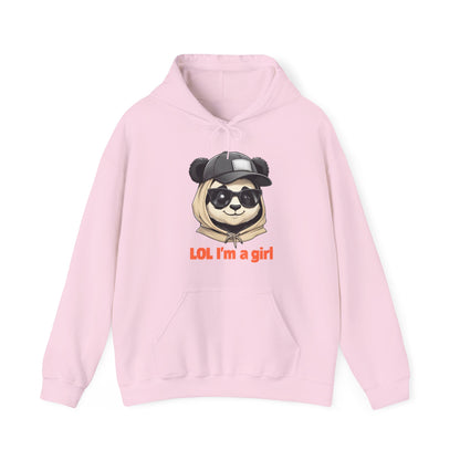 LOL I'm a Girl Panda Hoodie, Cute Sweatshirt