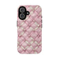 Pink Textured Phone Case with Pearls