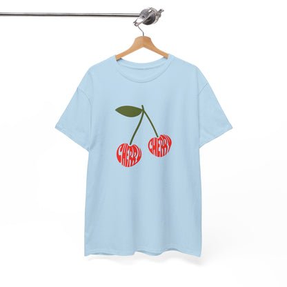Cherry Print Unisex Tee, Cute Graphic