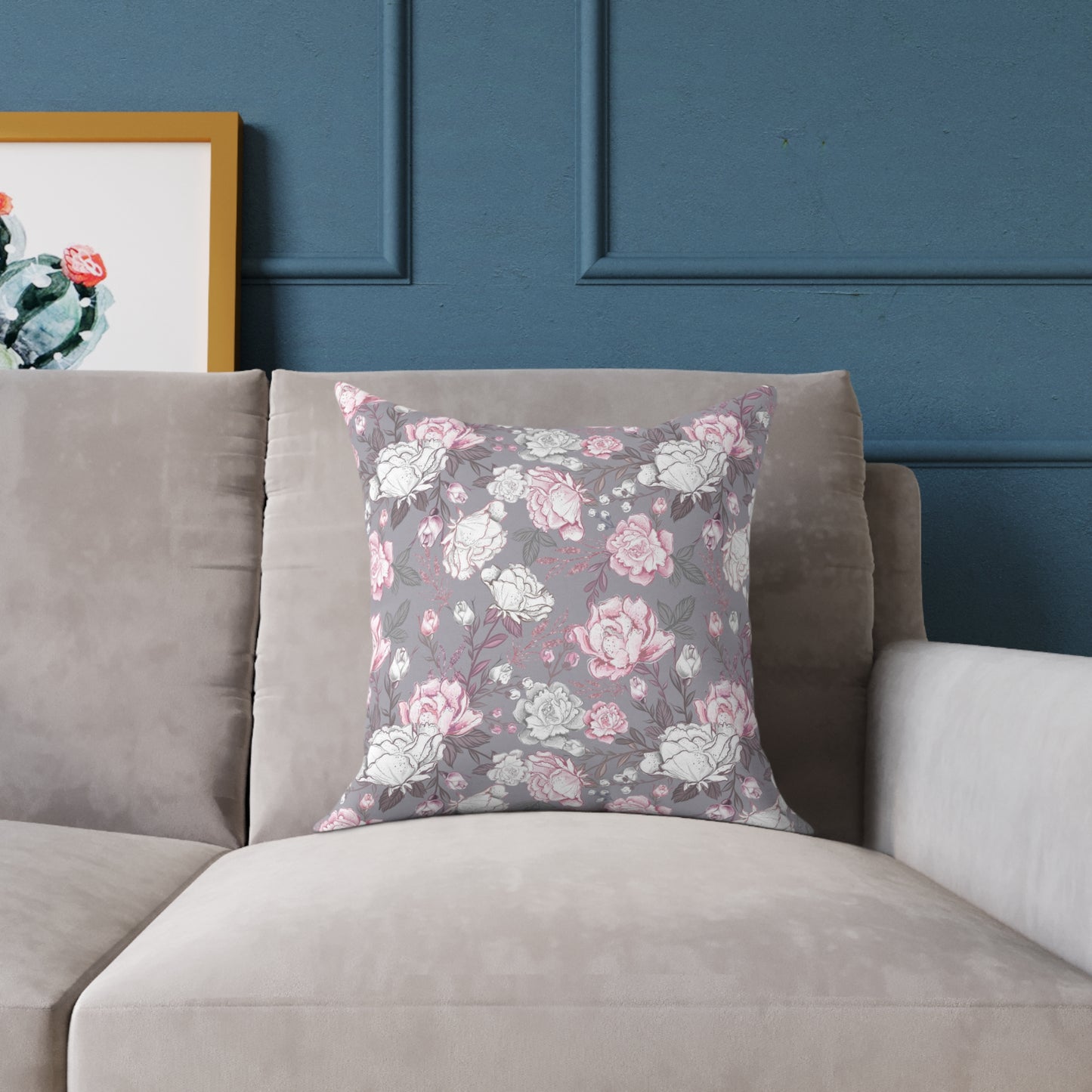 Elegant Floral Square Pillow