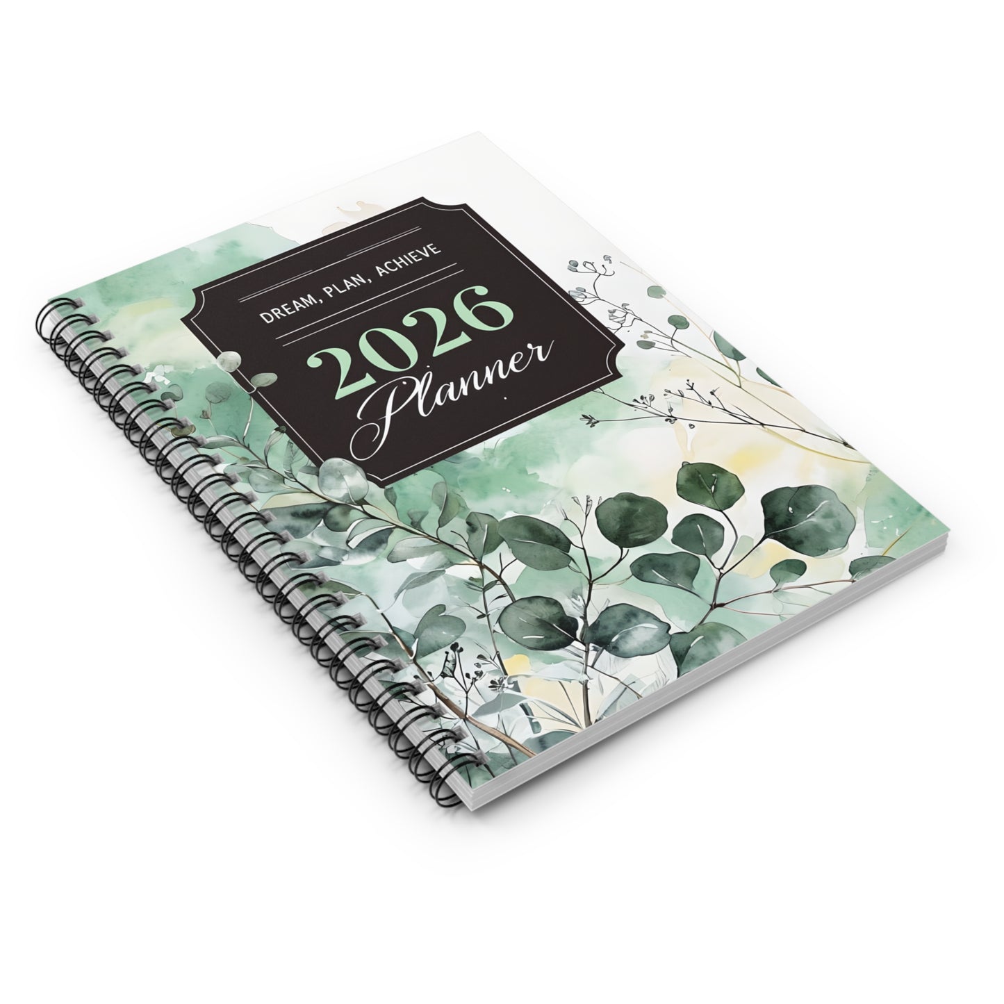 Floral Planner Notebook, Dream Plan Achieve