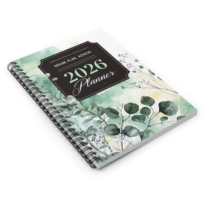 Floral Planner Notebook, Dream Plan Achieve