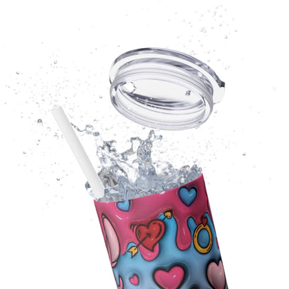 Cute Cartoon Skinny Tumbler with Straw