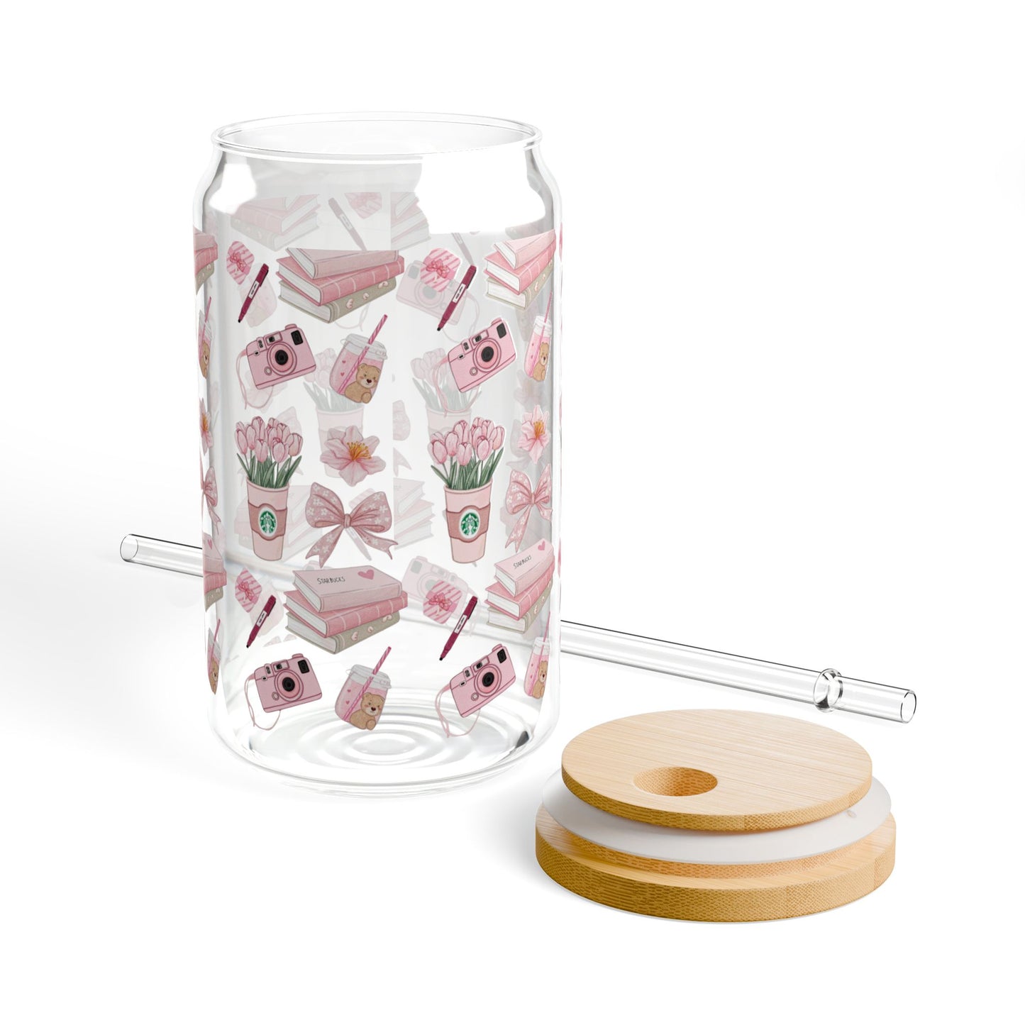 Cute Floral Sipper Glass