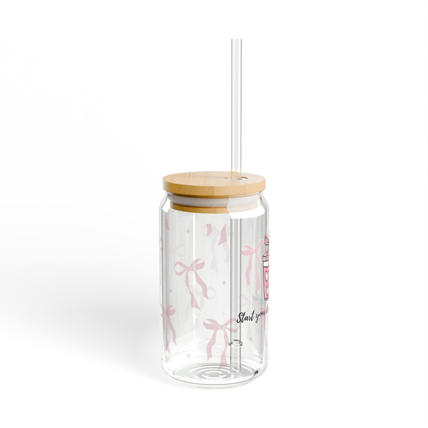 Cute Sipper Glass with Straw