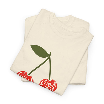 Cherry Print Unisex Tee, Cute Graphic