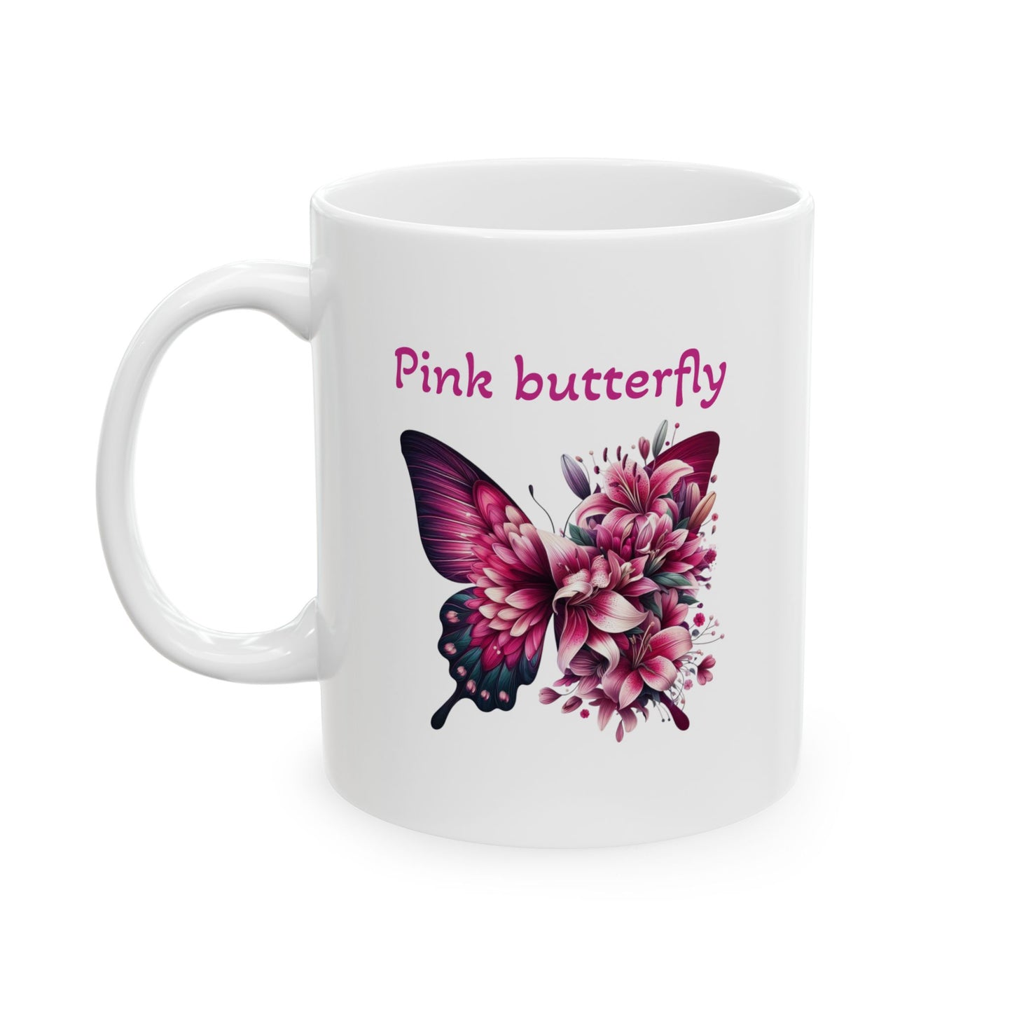 Pink Butterfly Ceramic Mug