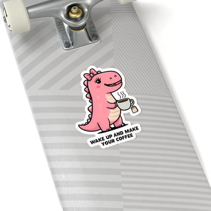 Cute Dinosaur Coffee Kiss