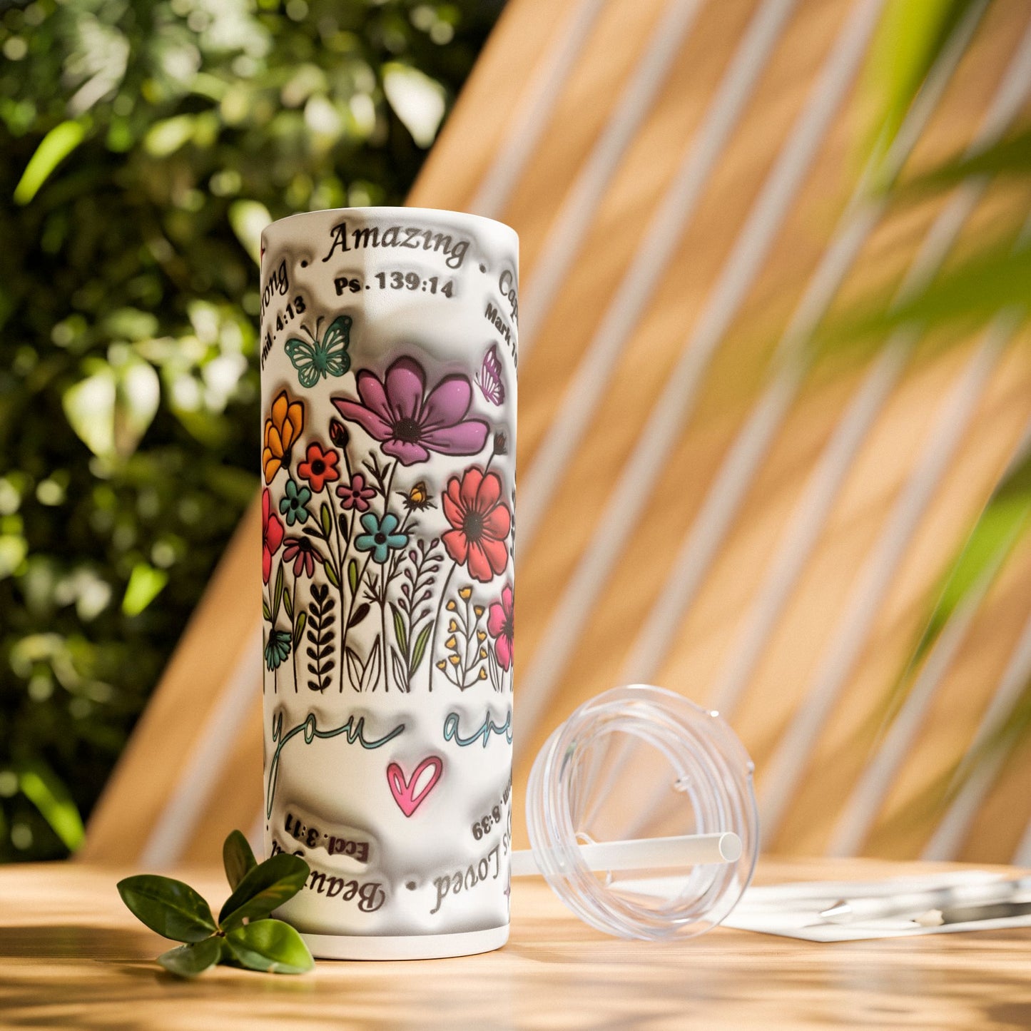 Colorful Inspirational Skinny Tumbler